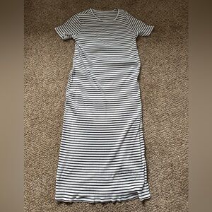 Maternity Striped Black and White Dress